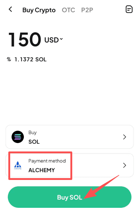 Step4: How to Buy SOL with USD on WEEX OTC? APP Version