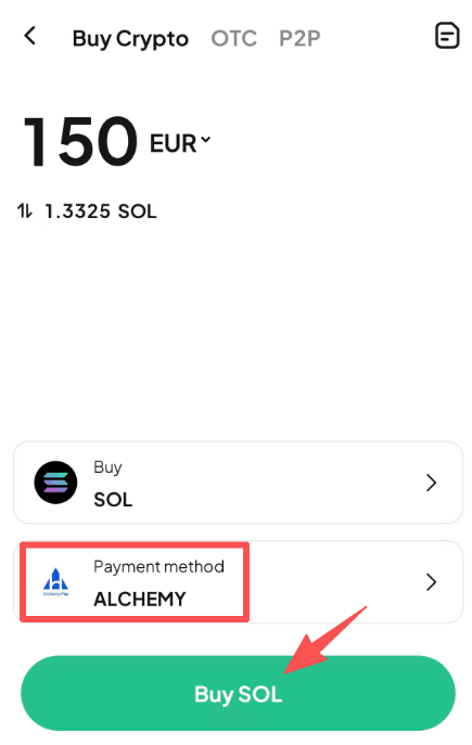 Étape 4: Comment acheter du SOL avec des EUR sur WEEX ? Version de l'application